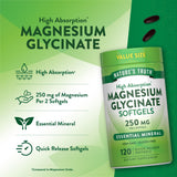 Nature's Truth Magnesium Glycinate bottle with softgels spilling out