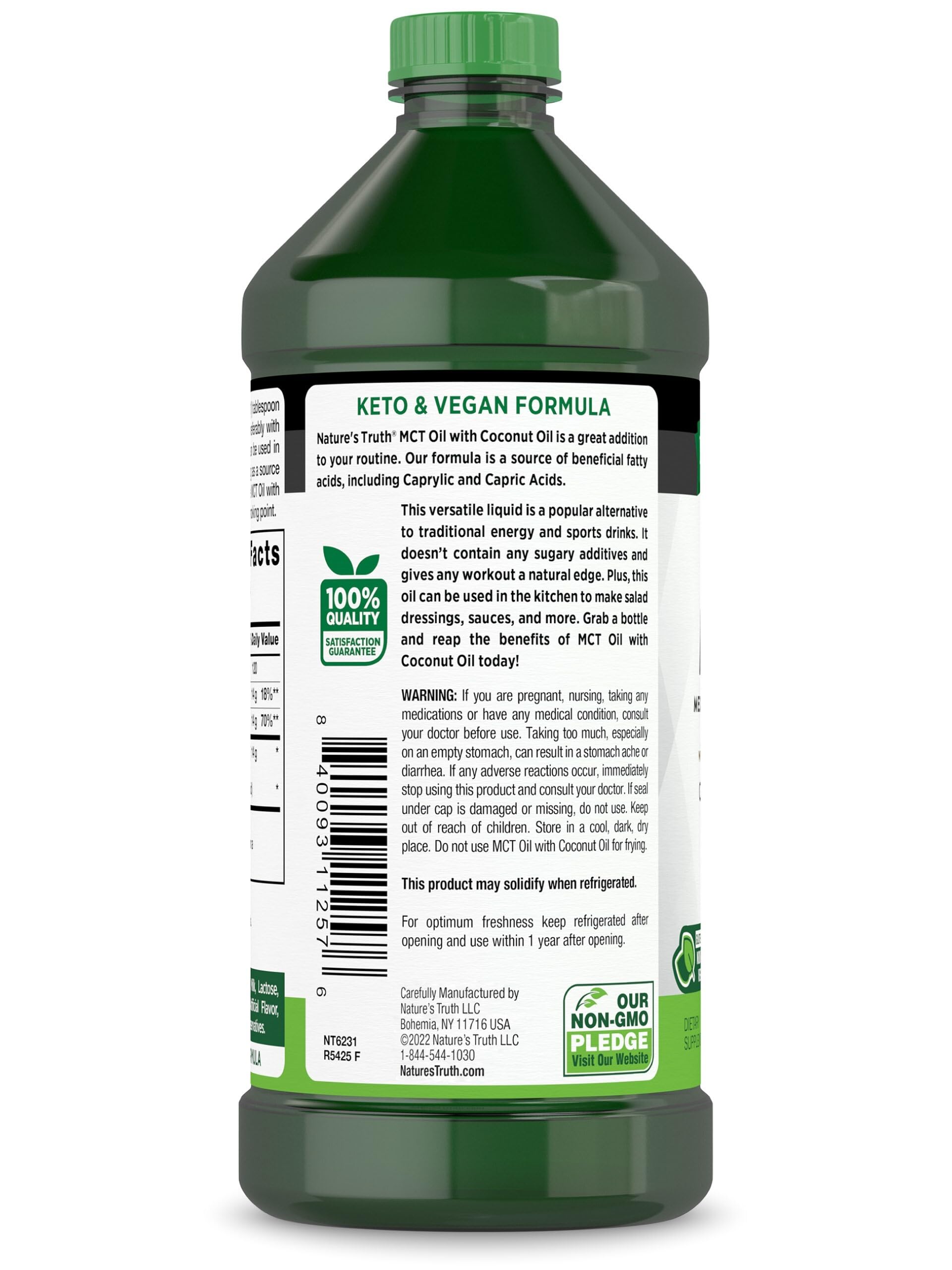 Nature's Truth MCT Oil 16 fl oz bottle with skincare products