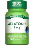Nature's Truth Melatonin 1 mg tablets front view, 180 count