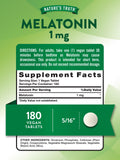 Nature's Truth Melatonin 1 mg tablets side view, showing packaging
