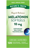 Nature's Truth Melatonin 10mg Rapid Release Softgels front view