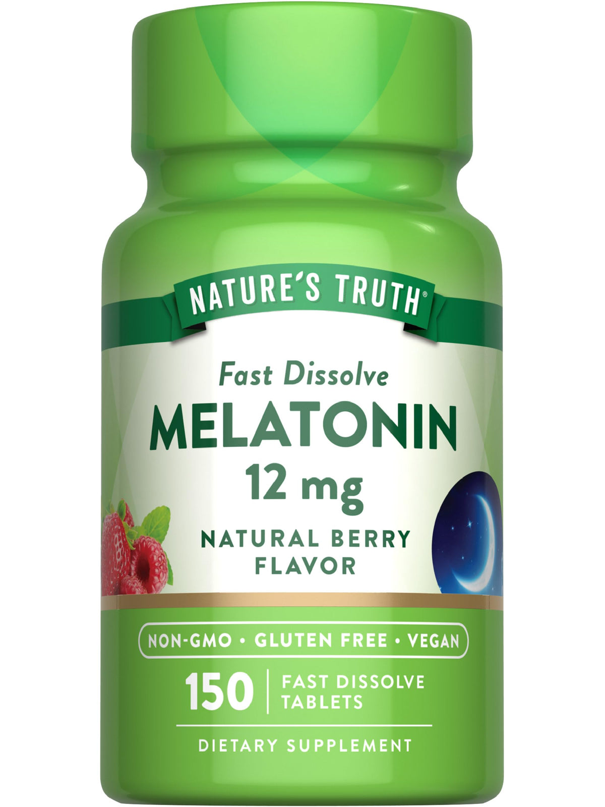 Nature's Truth Melatonin 12 mg Fast Dissolve Tablets front view