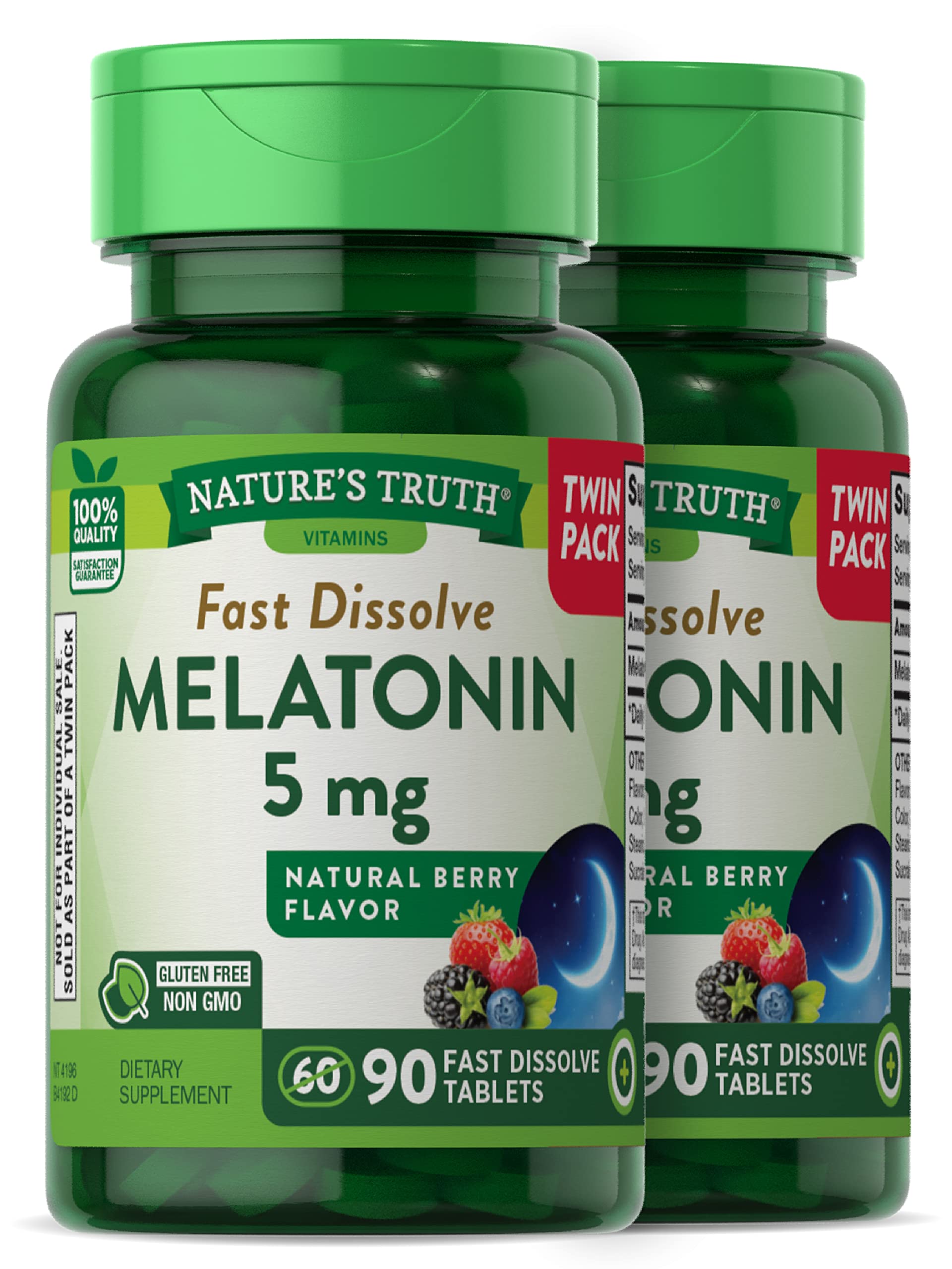 Nature's Truth Melatonin 5 mg Fast Dissolve Tablets front view