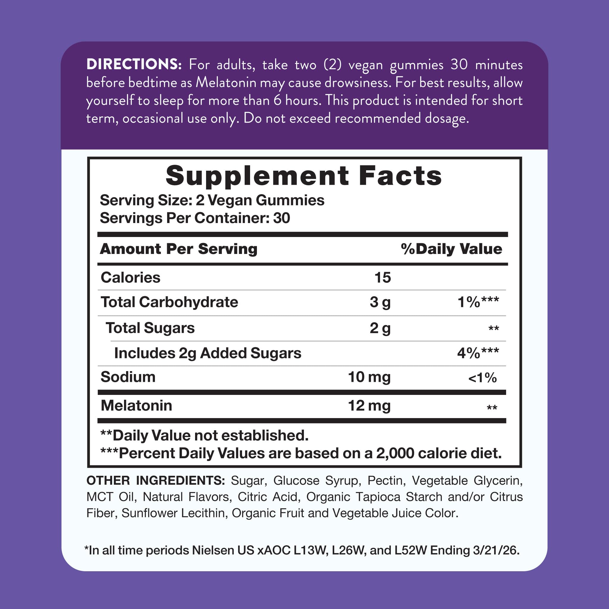 Nature's Truth Melatonin Gummies 12mg Mixed Berry side view