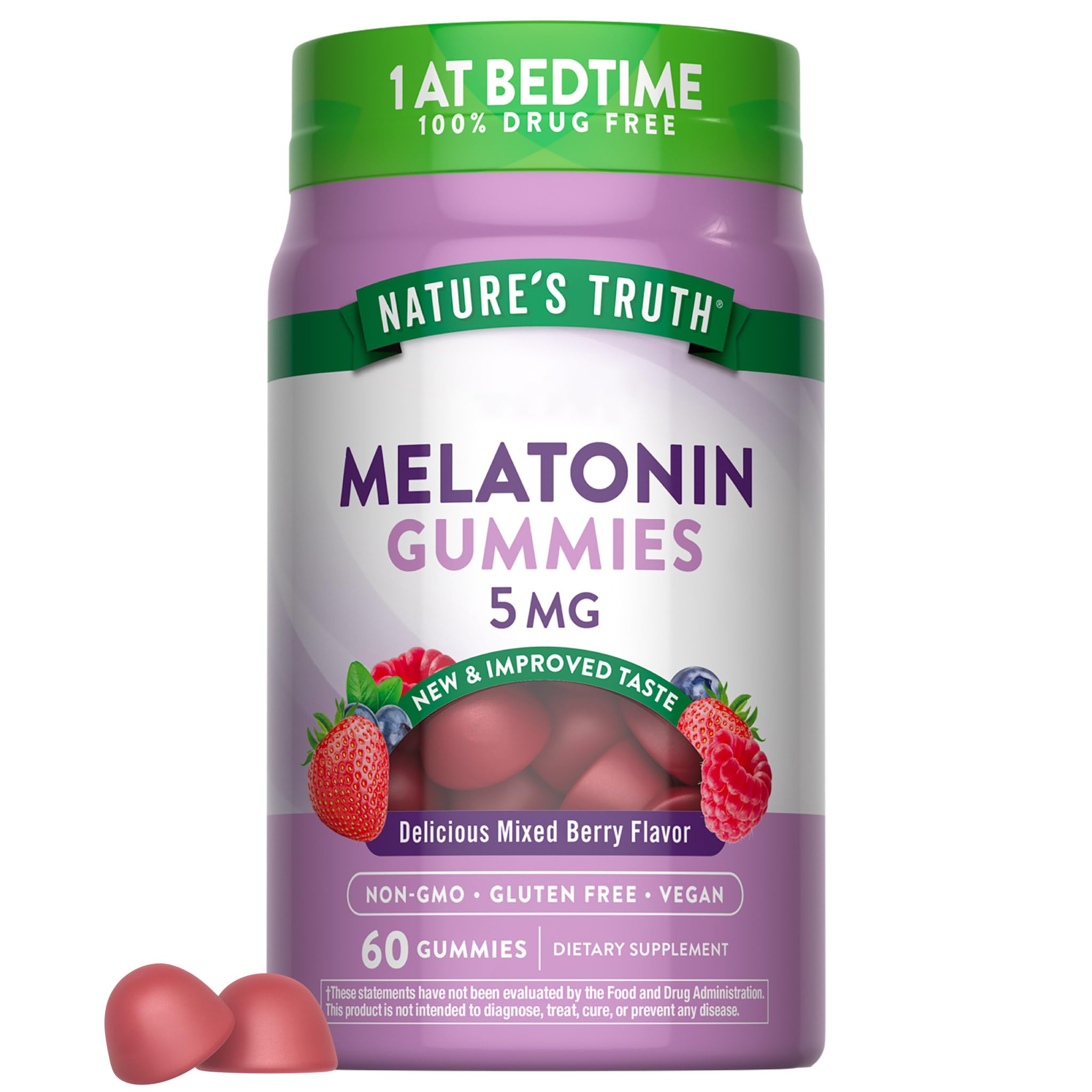 Nature's Truth Melatonin Gummies 5mg mixed berry flavour front view