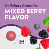 Nature's Truth Melatonin Gummies 5mg mixed berry flavour with a measuring spoon