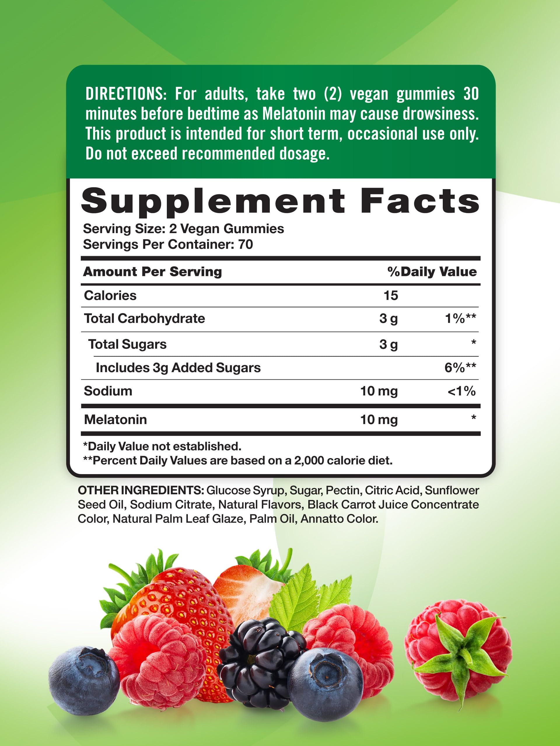Nature's Truth Melatonin Gummies mixed berry flavour close-up