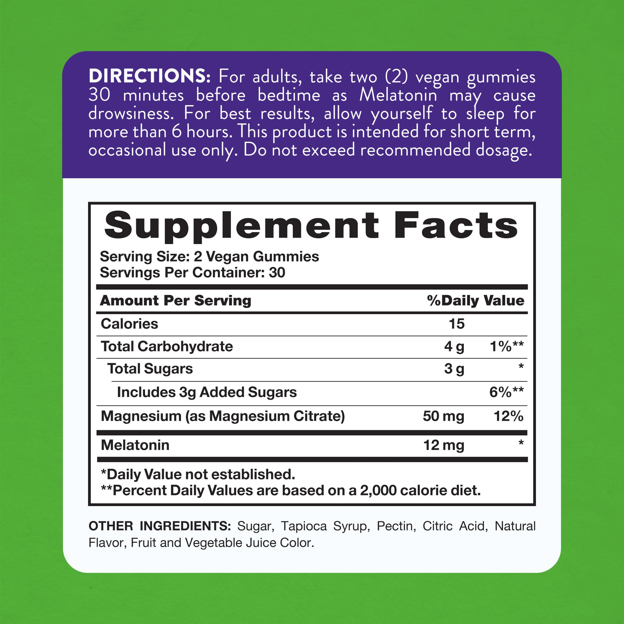 Nature's Truth Melatonin Gummies packaging side view
