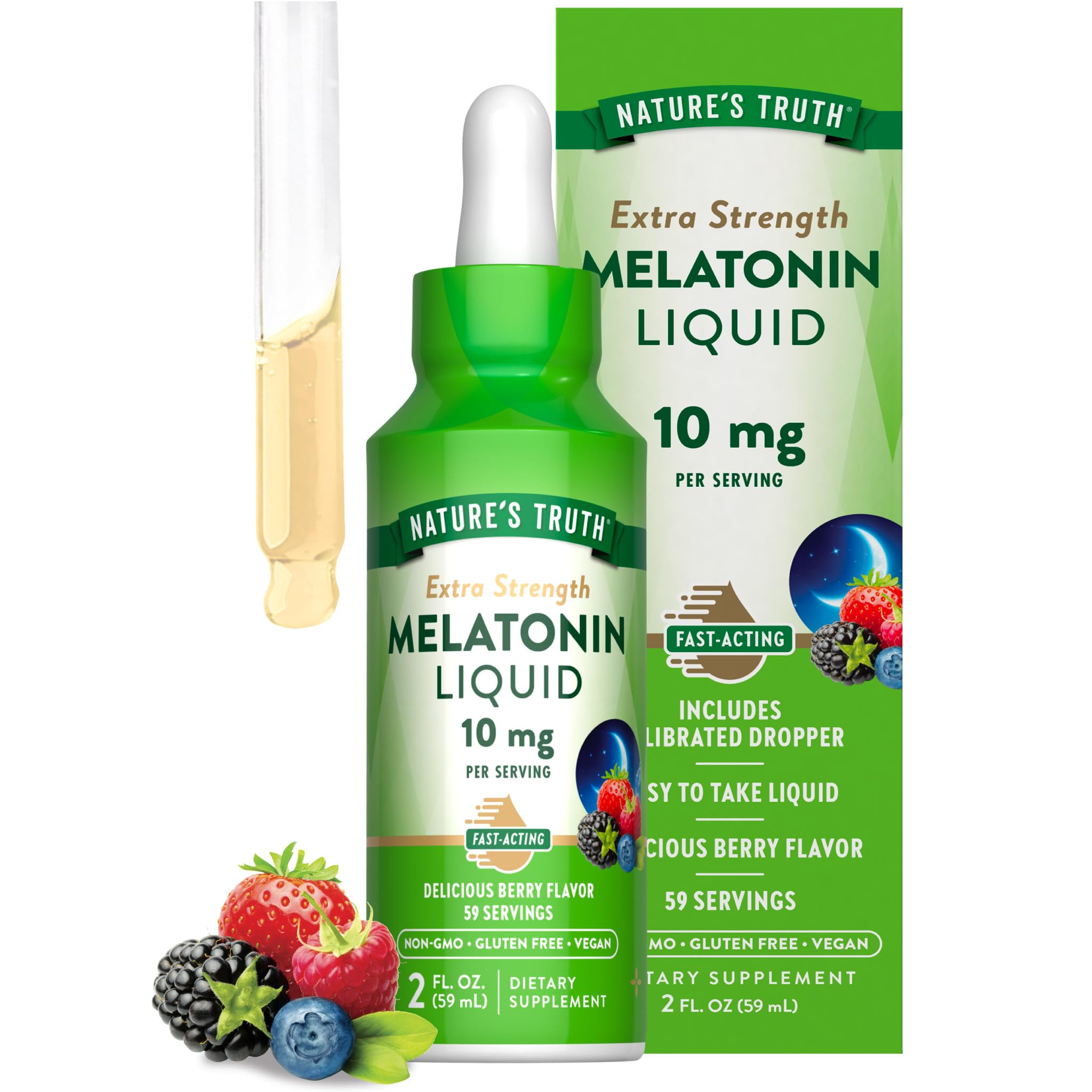 Nature's Truth Melatonin Liquid 10 mg berry flavour front view
