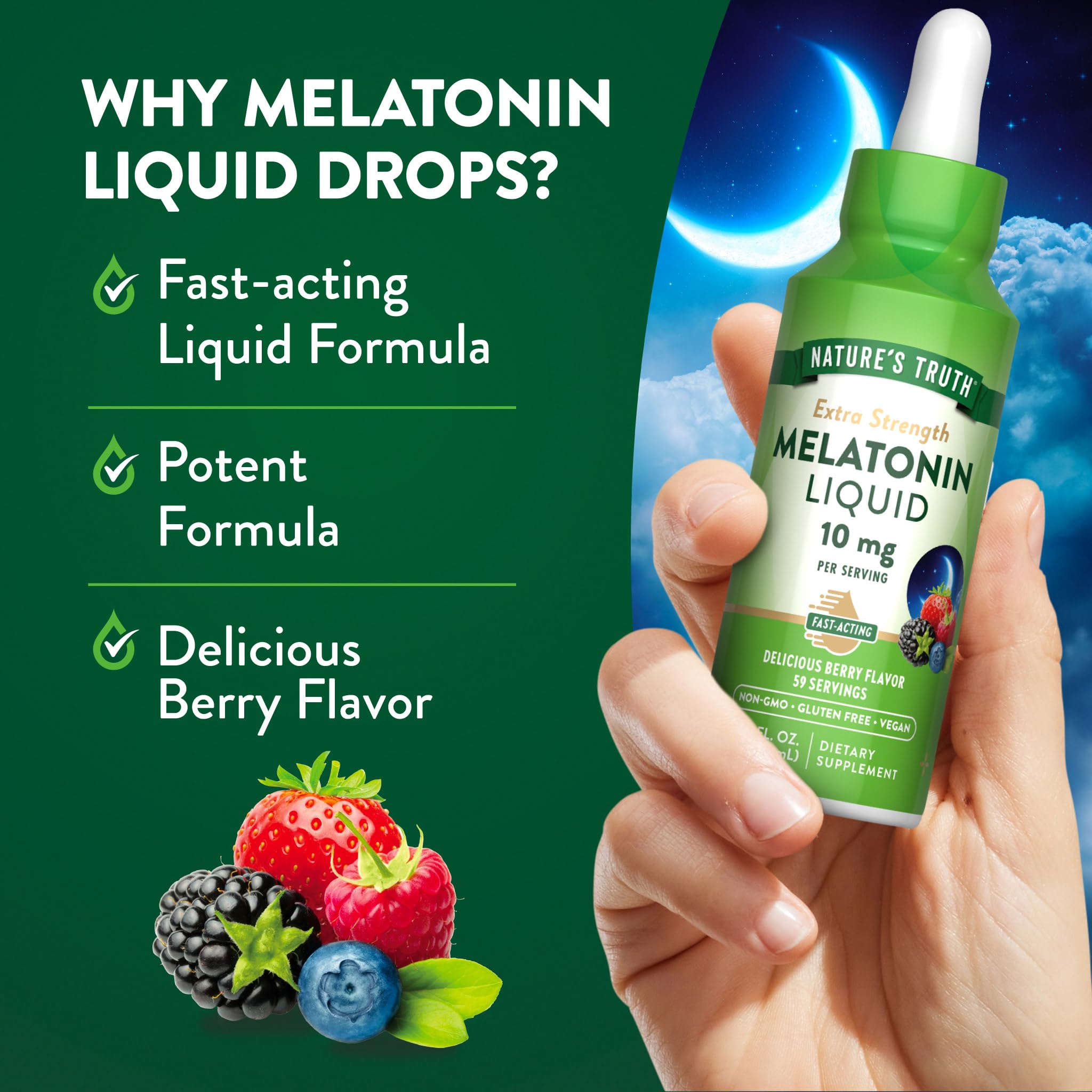 Nature's Truth Melatonin Liquid 2 Fl Oz packaging