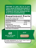 Nature's Truth Melatonin Plus Ashwagandha capsules back view