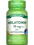 Nature's Truth Melatonin Plus Ashwagandha capsules front view