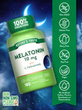Nature's Truth Melatonin Tablets 10mg back view with ingredient list