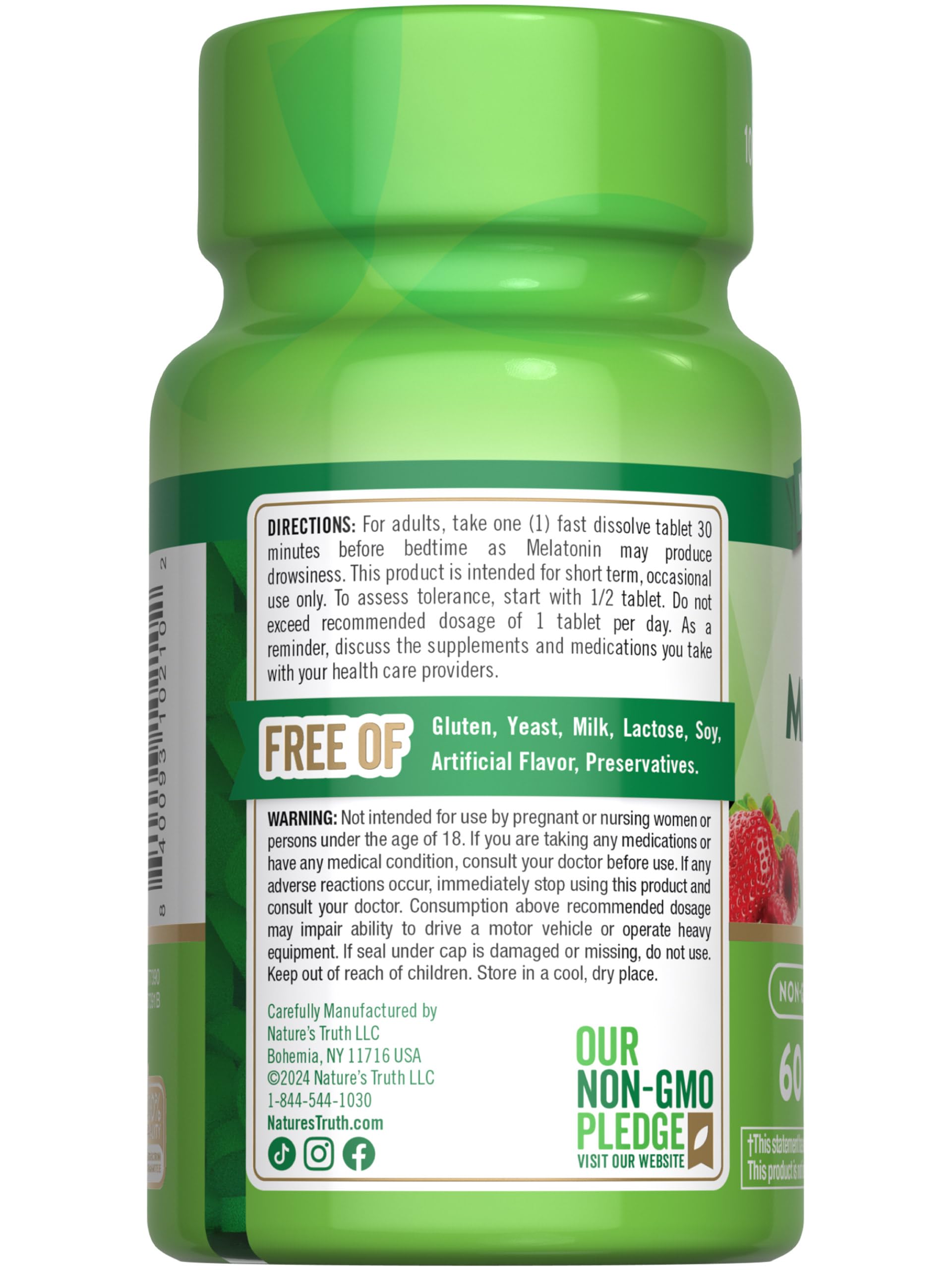 Nature's Truth Melatonin Tablets 12mg close-up of tablets