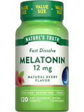 Nature's Truth Melatonin Tablets 12mg natural berry flavour front view