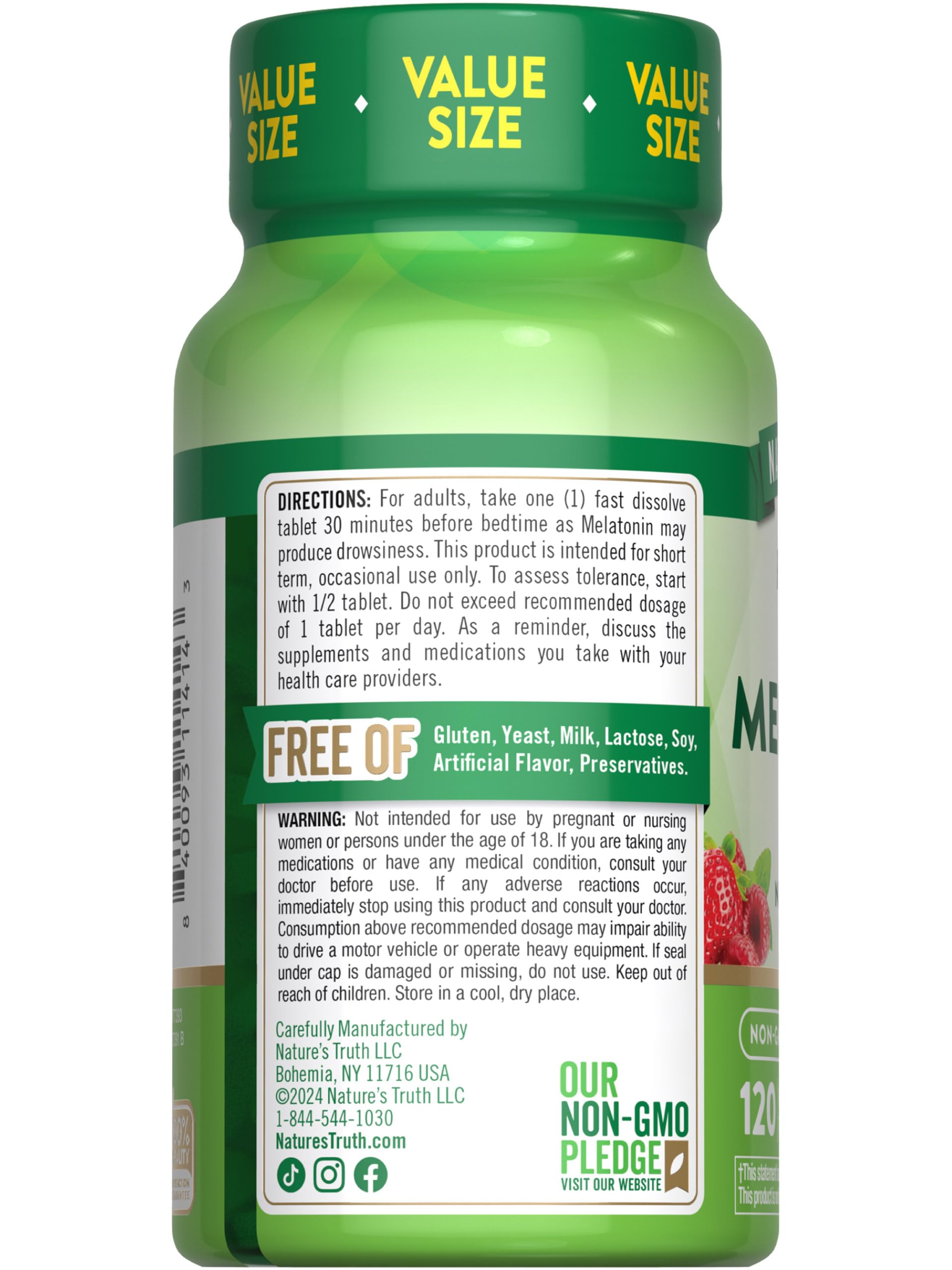 Nature's Truth Melatonin Tablets 12mg tablet close-up