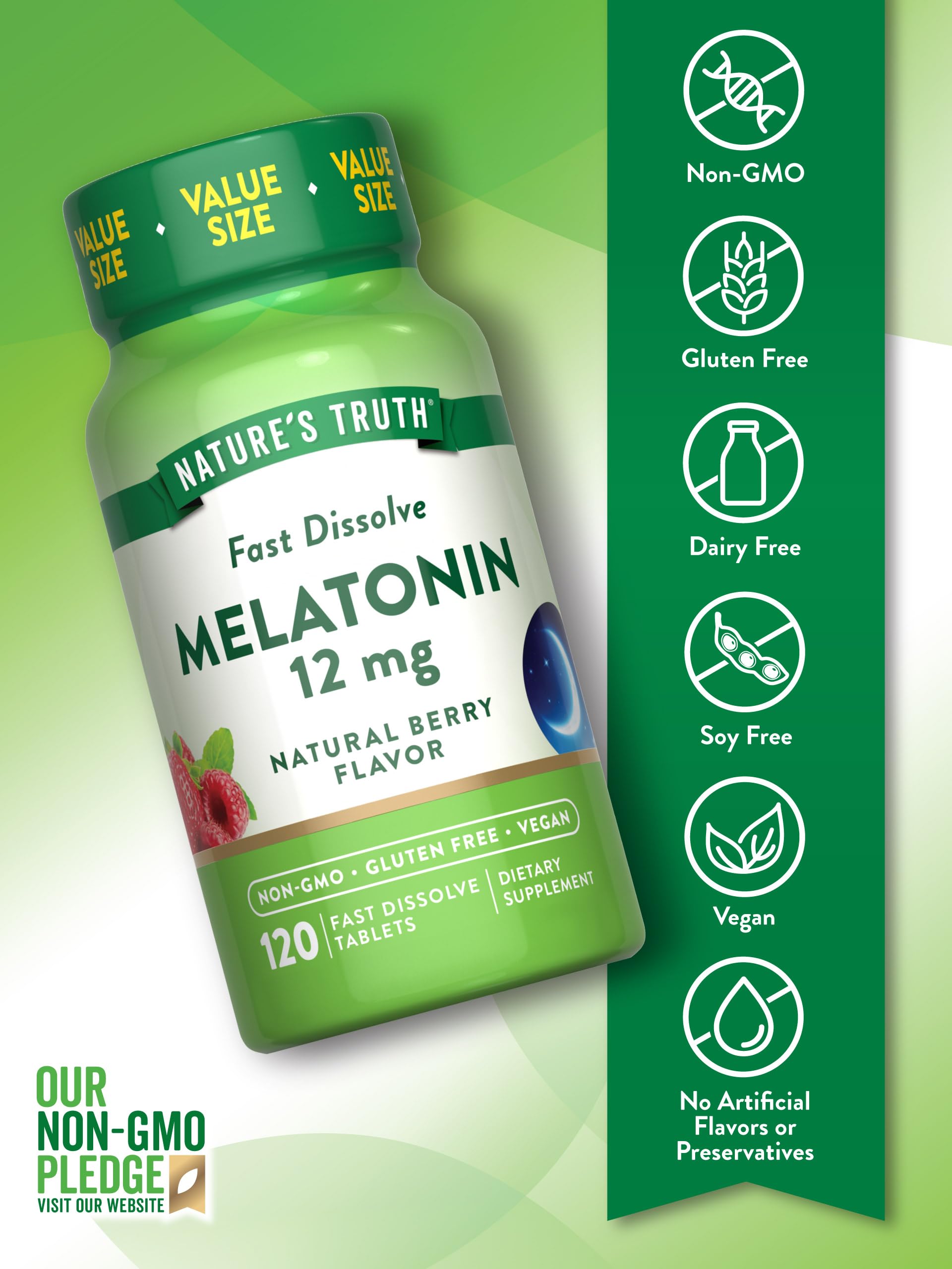 Nature's Truth Melatonin Tablets 12mg tablets fast dissolve