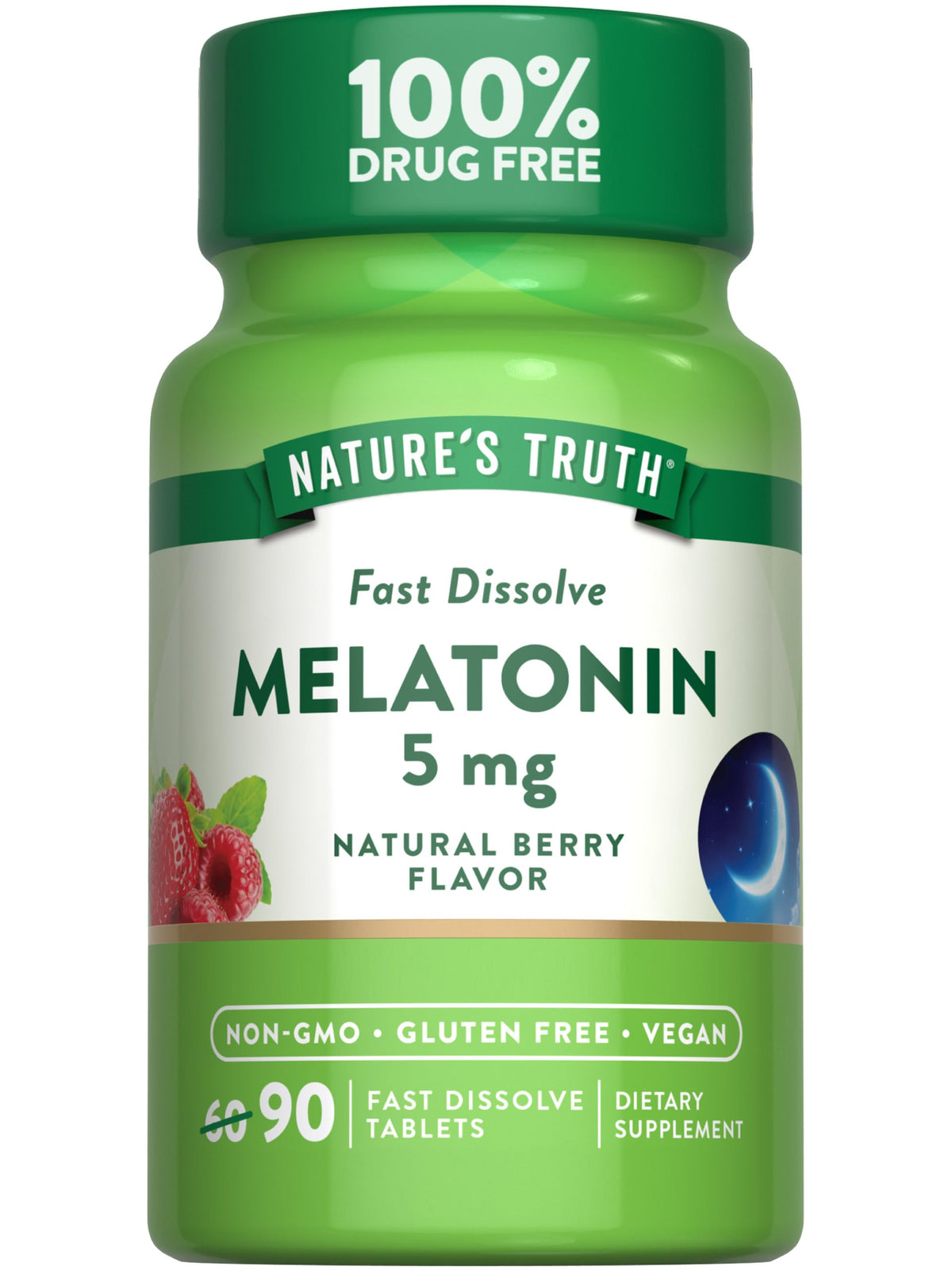 Nature's Truth Melatonin Tablets 5mg front view packaging