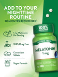 Nature's Truth Melatonin tablets on a wooden surface