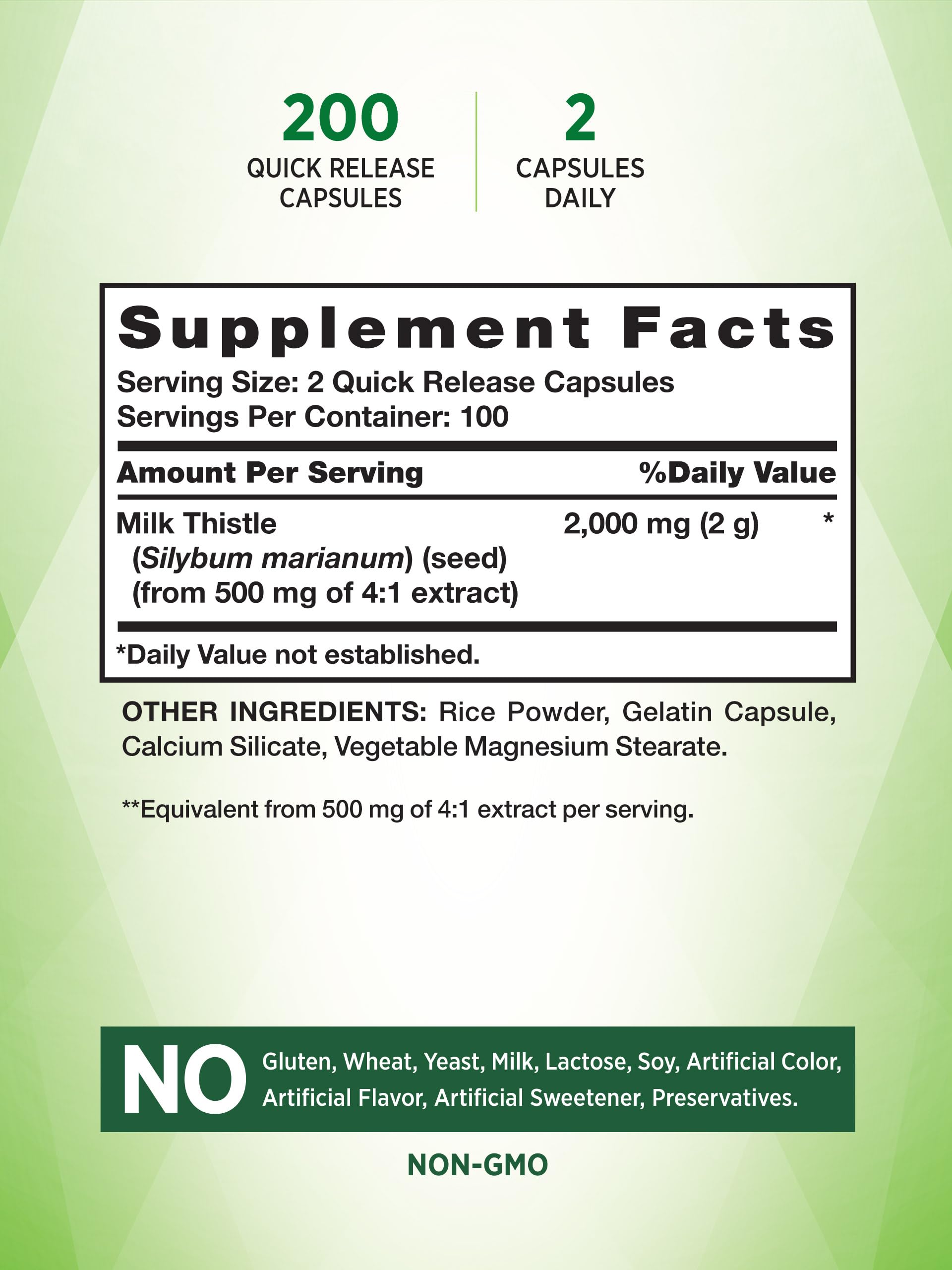 Nature's Truth Milk Thistle Capsules bottle side view