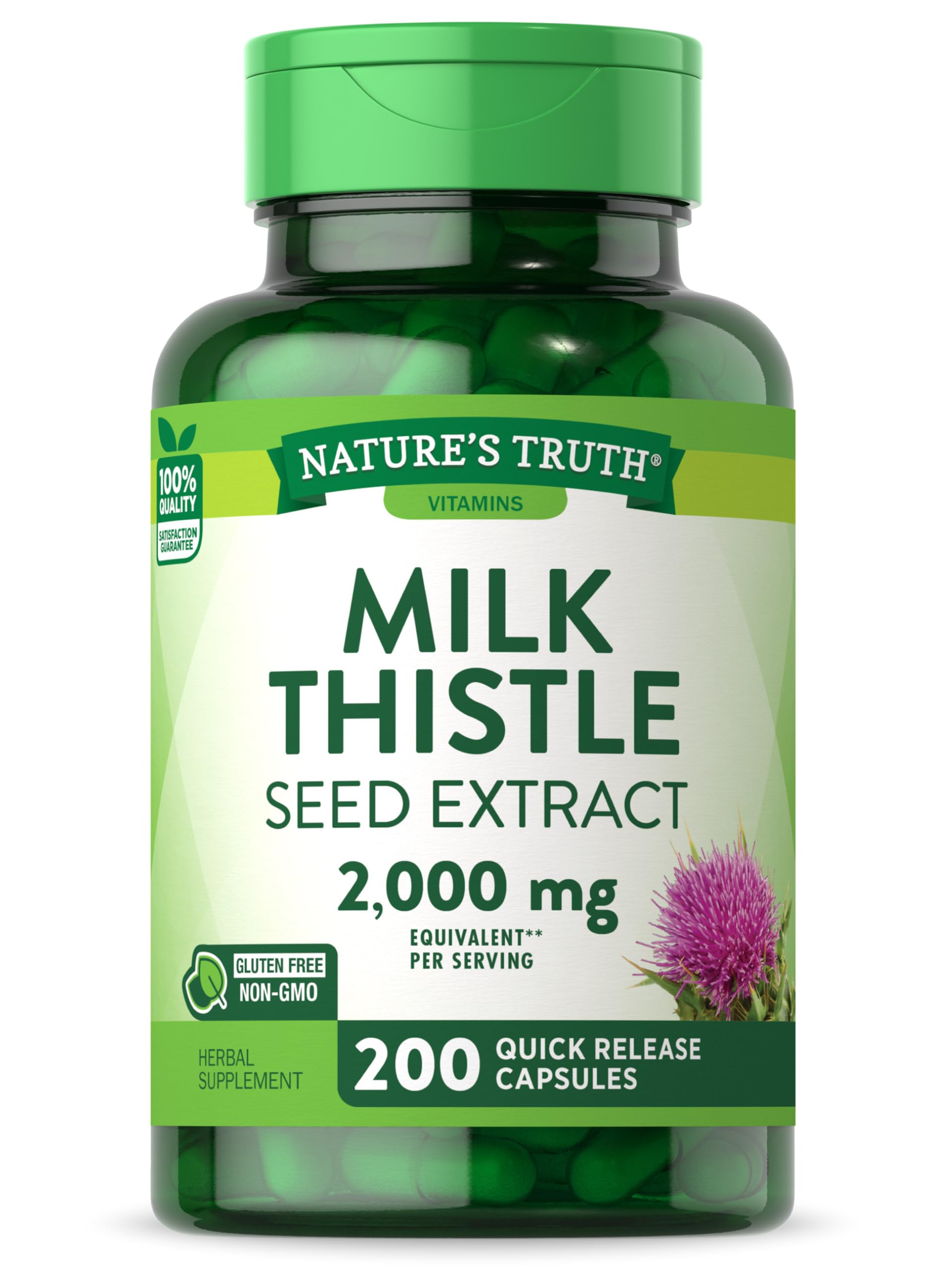 Nature's Truth Milk Thistle Capsules front view with packaging