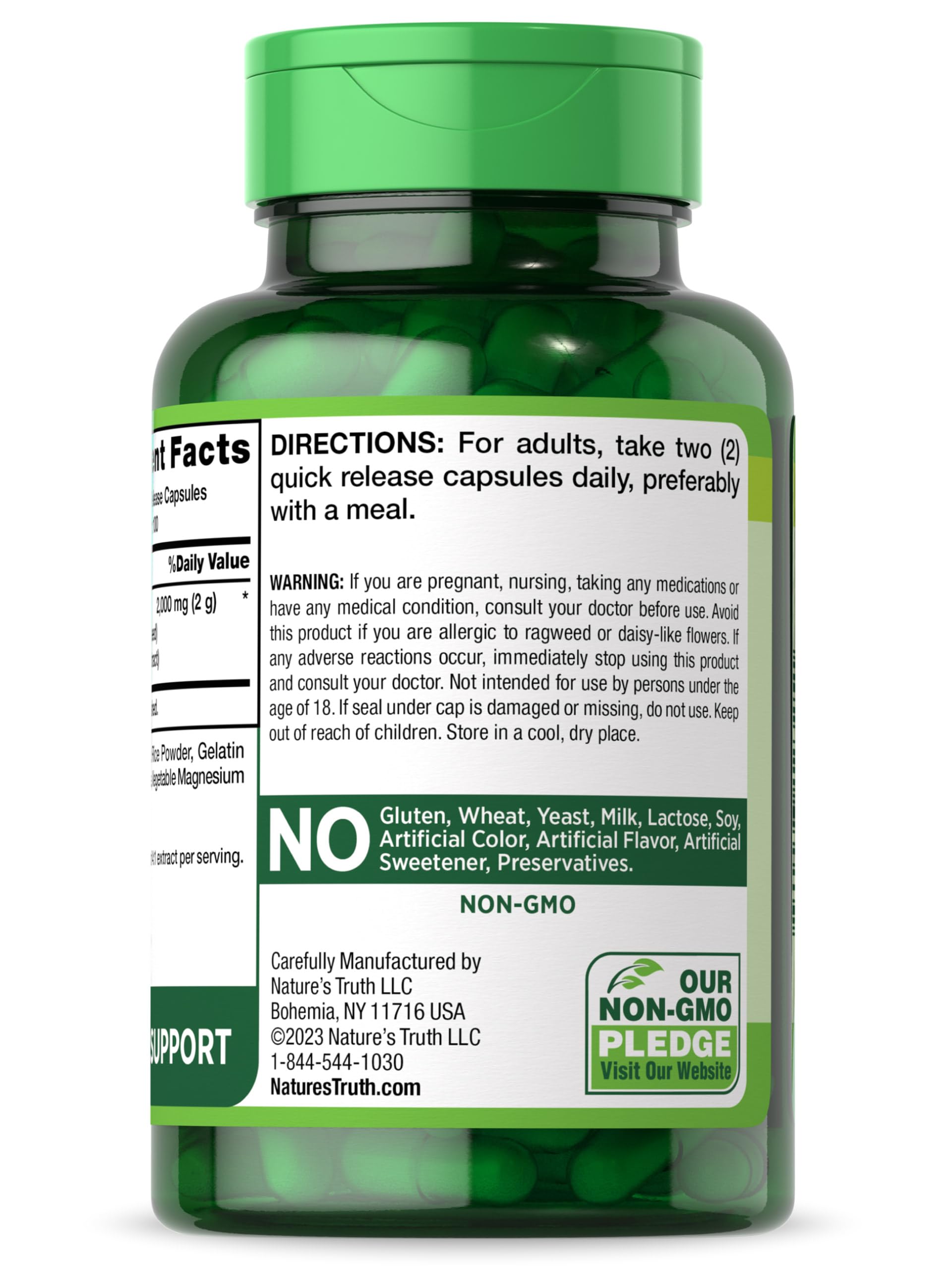 Nature's Truth Milk Thistle Capsules on a wooden table