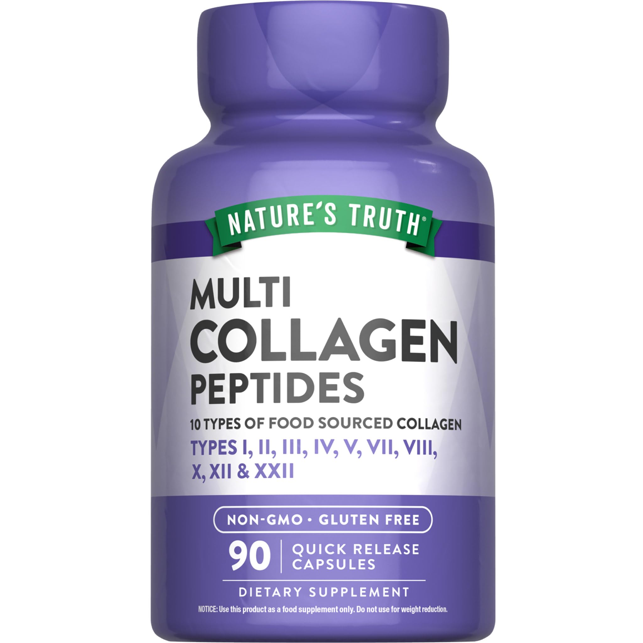 Nature's Truth Multi Collagen Peptides 2000mg capsules front view