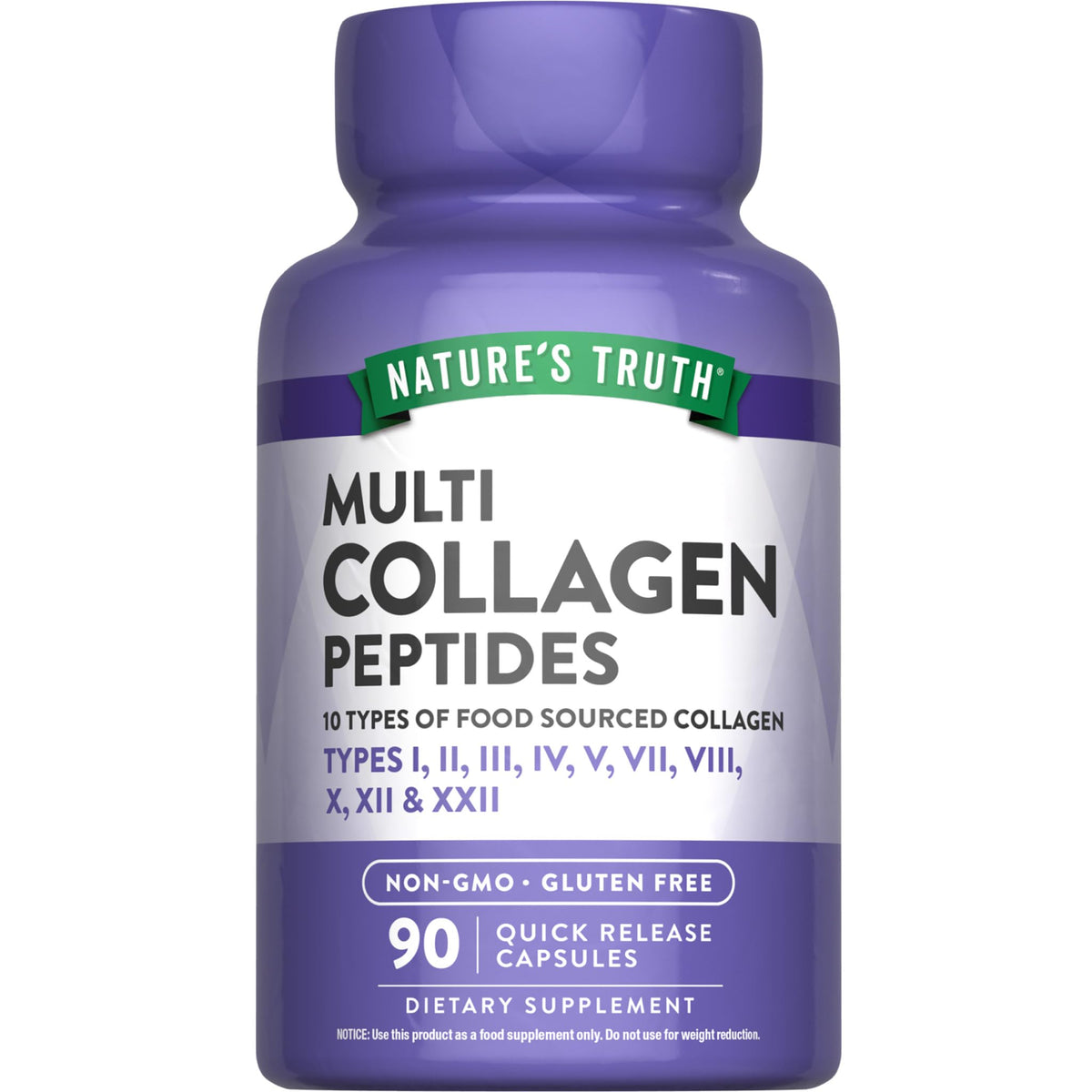 Nature's Truth Multi Collagen Peptides 2000mg capsules front view