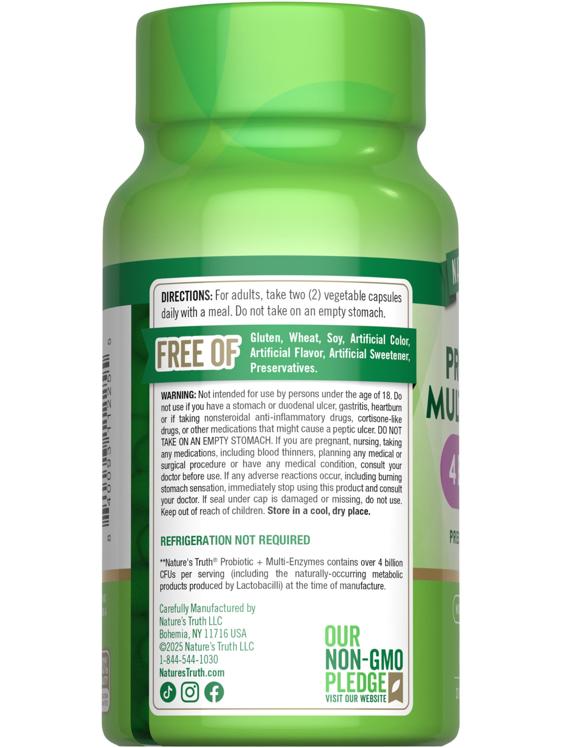 Nature's Truth Multi-Enzymes Advanced Probiotic lifestyle scene with healthy foods