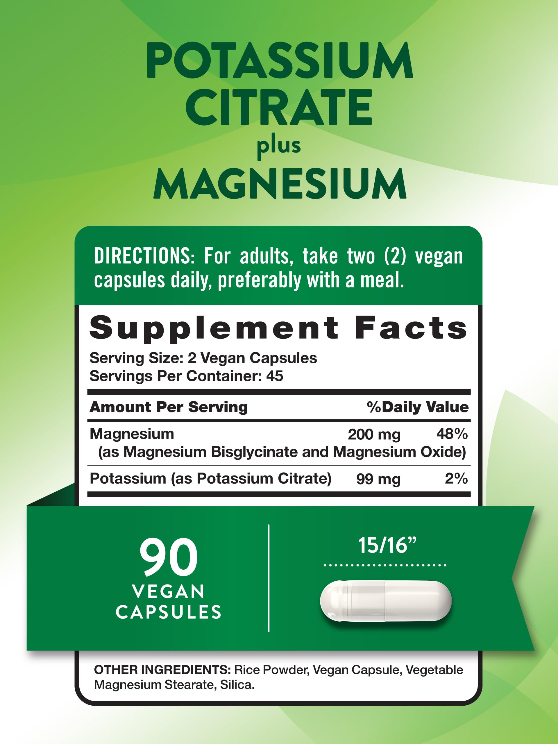 Nature's Truth Potassium Citrate Plus Magnesium Capsules side view