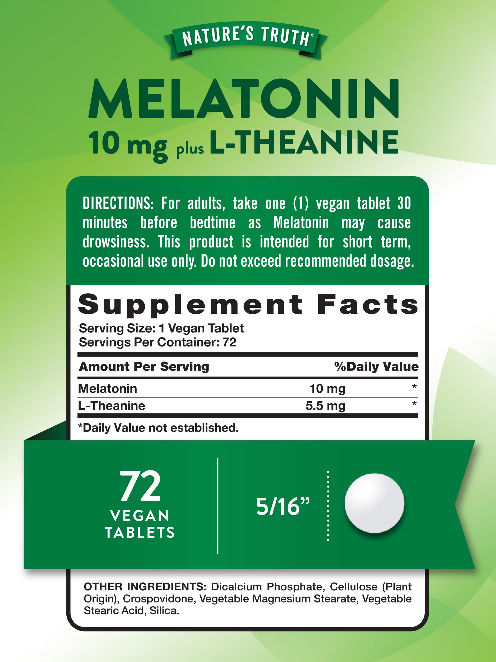 Nature's Truth Sleep Supplement 41g back view with ingredient details