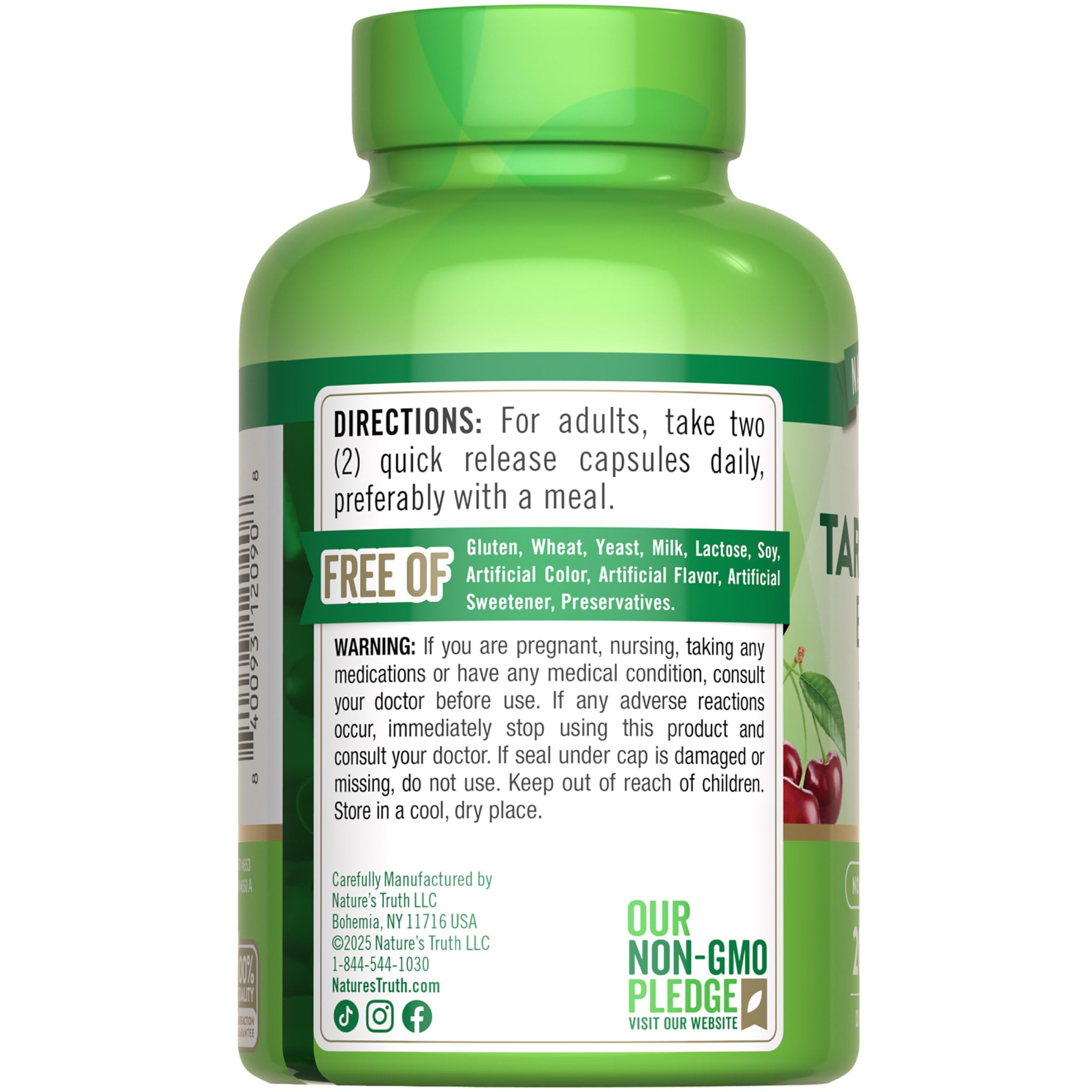 Nature's Truth Tart Cherry Extract Capsules opened bottle