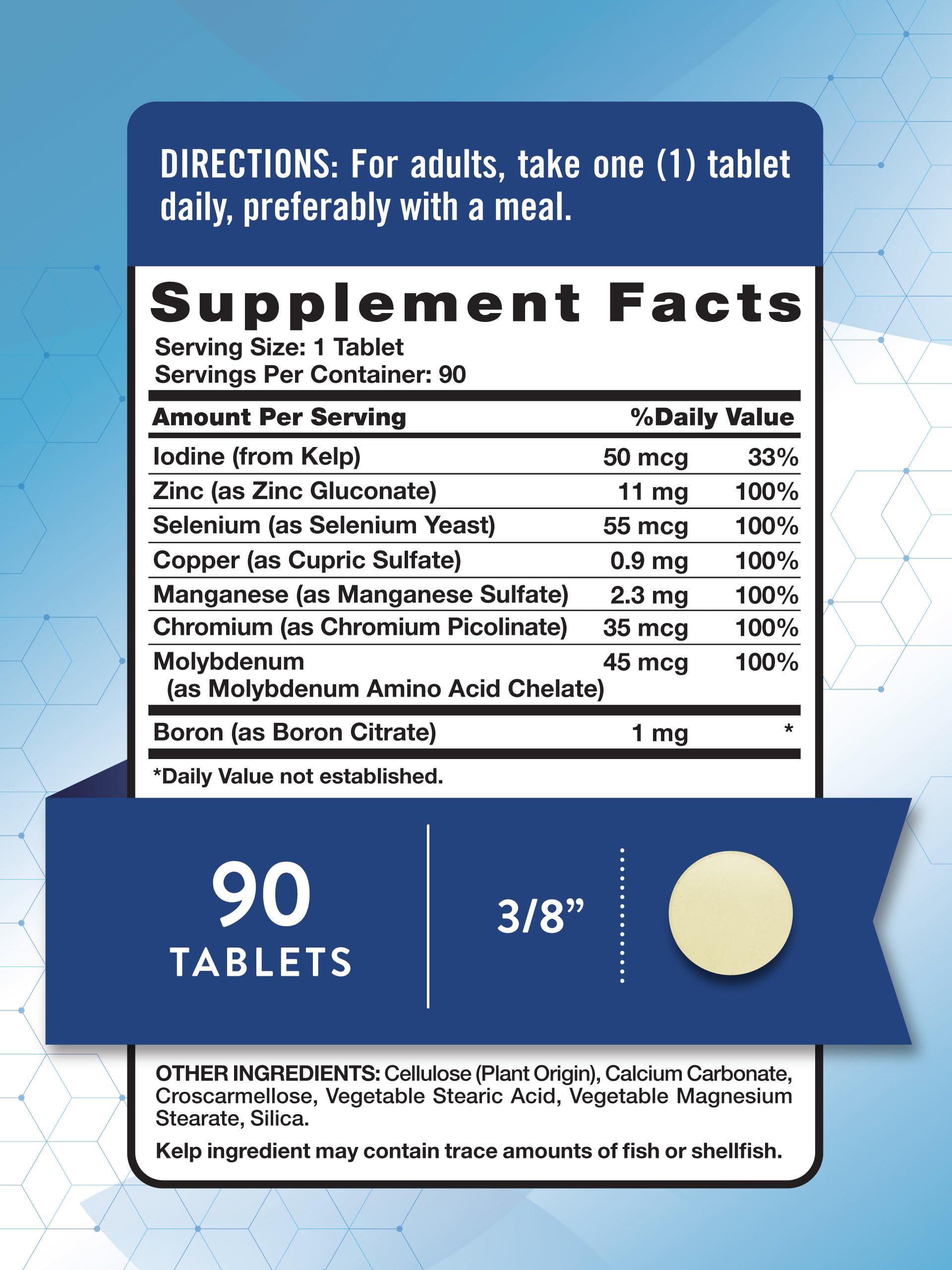 Nature's Truth Trace Minerals Supplement back view with ingredients