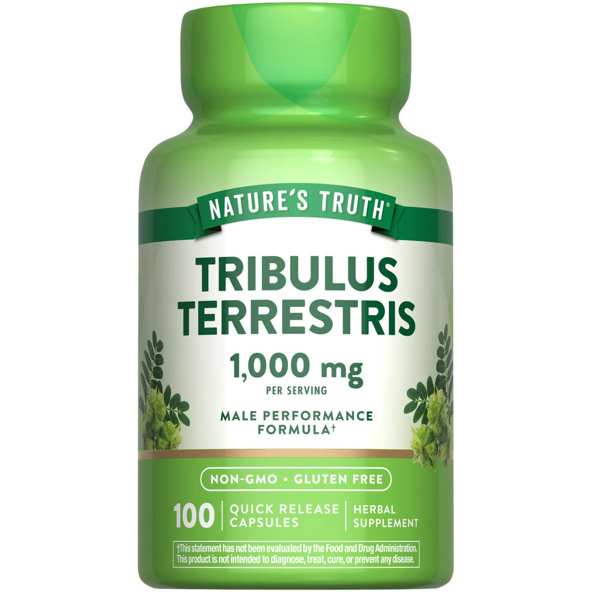 Nature's Truth Tribulus Terrestris 1000mg capsule bottle front view