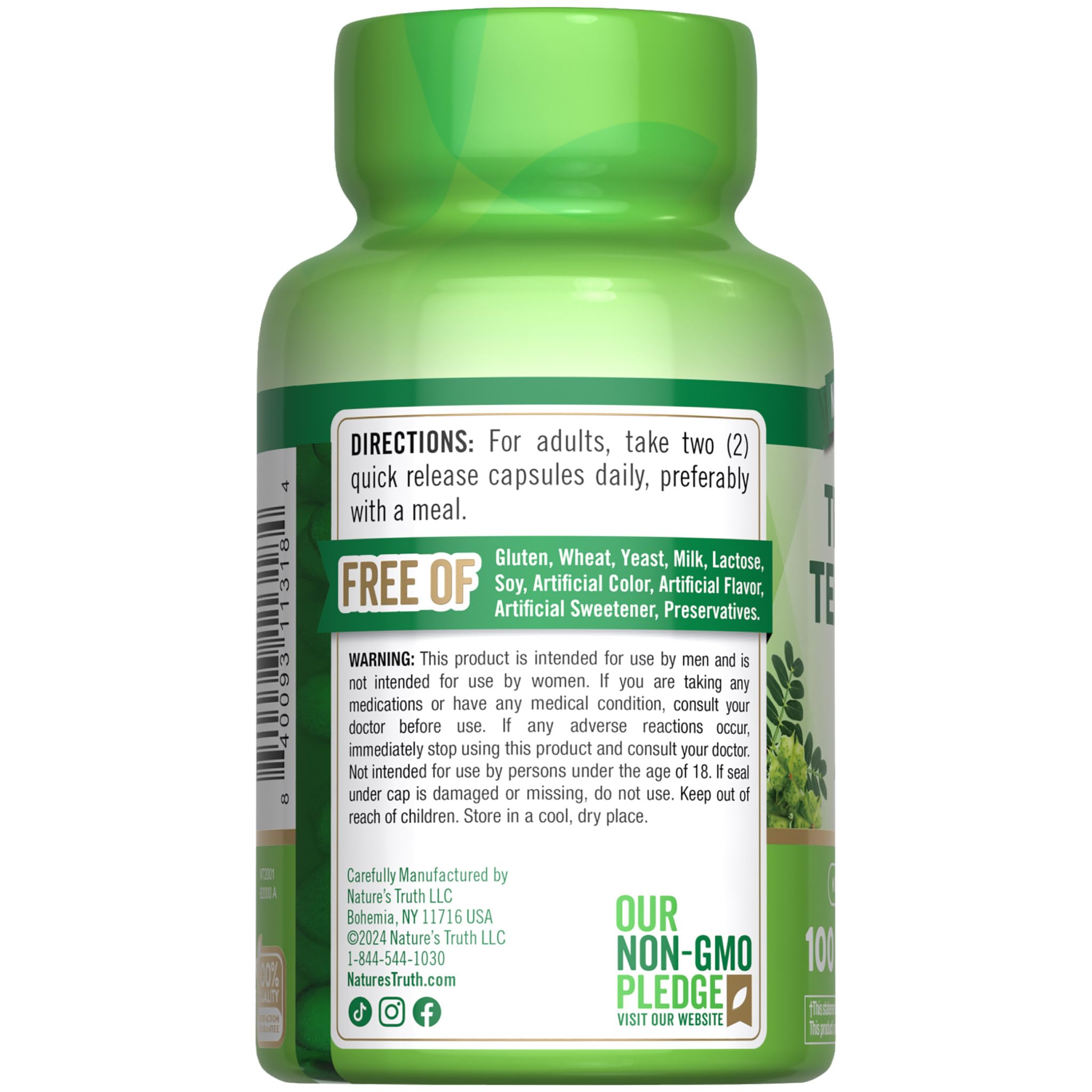 Nature's Truth Tribulus Terrestris bottle with a measuring spoon