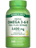 Nature's Truth Triple Omega 3-6-9 Complex supplement front view