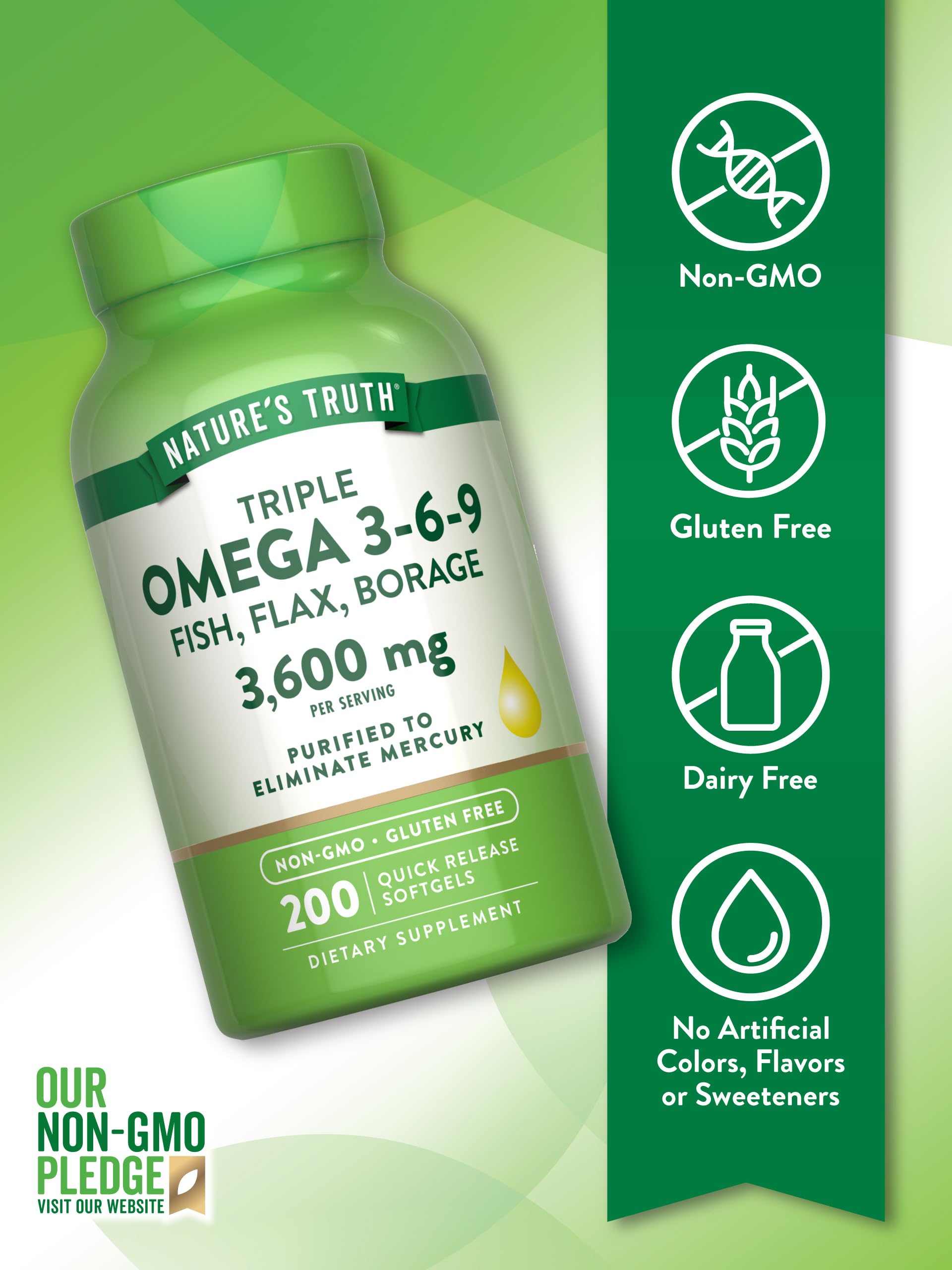 Nature's Truth Triple Omega 3-6-9 Complex supplement ingredients list