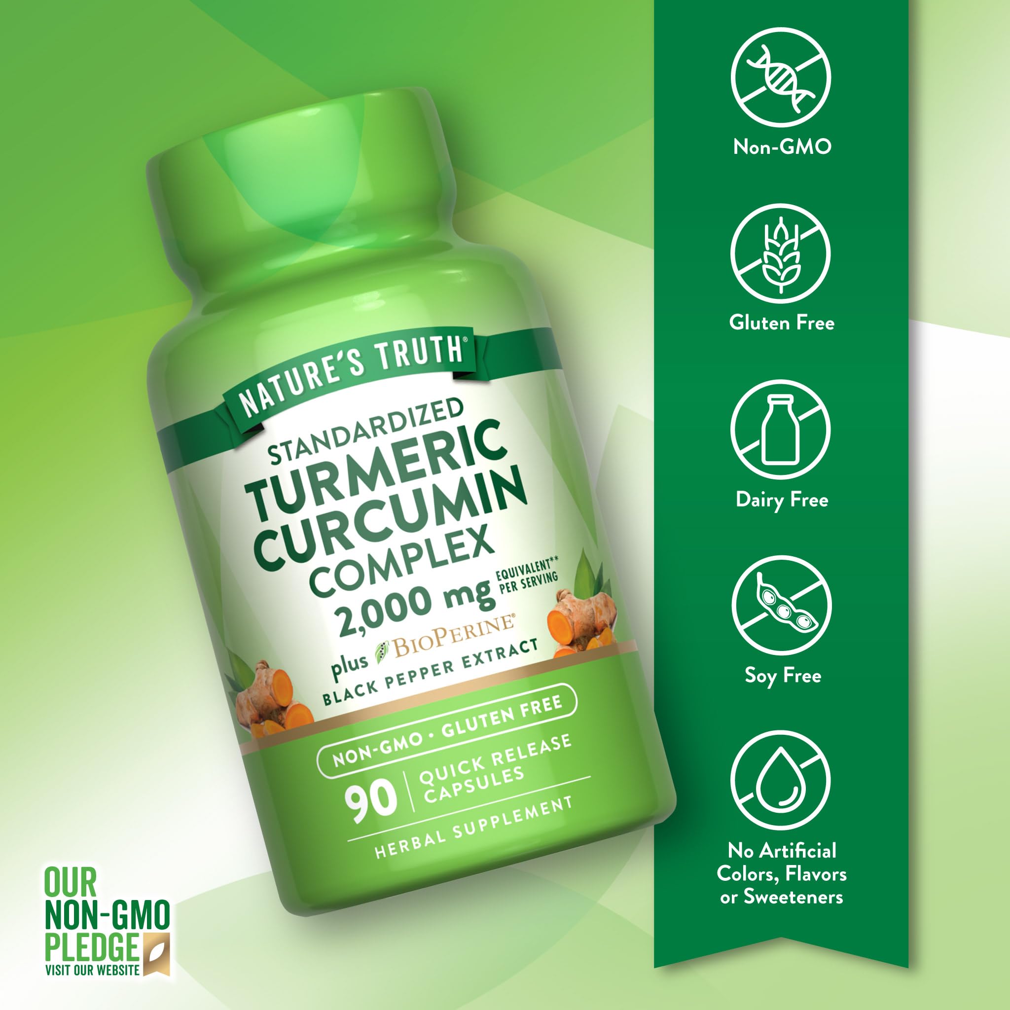 Nature's Truth Turmeric Curcumin Supplement with Black Pepper Extract