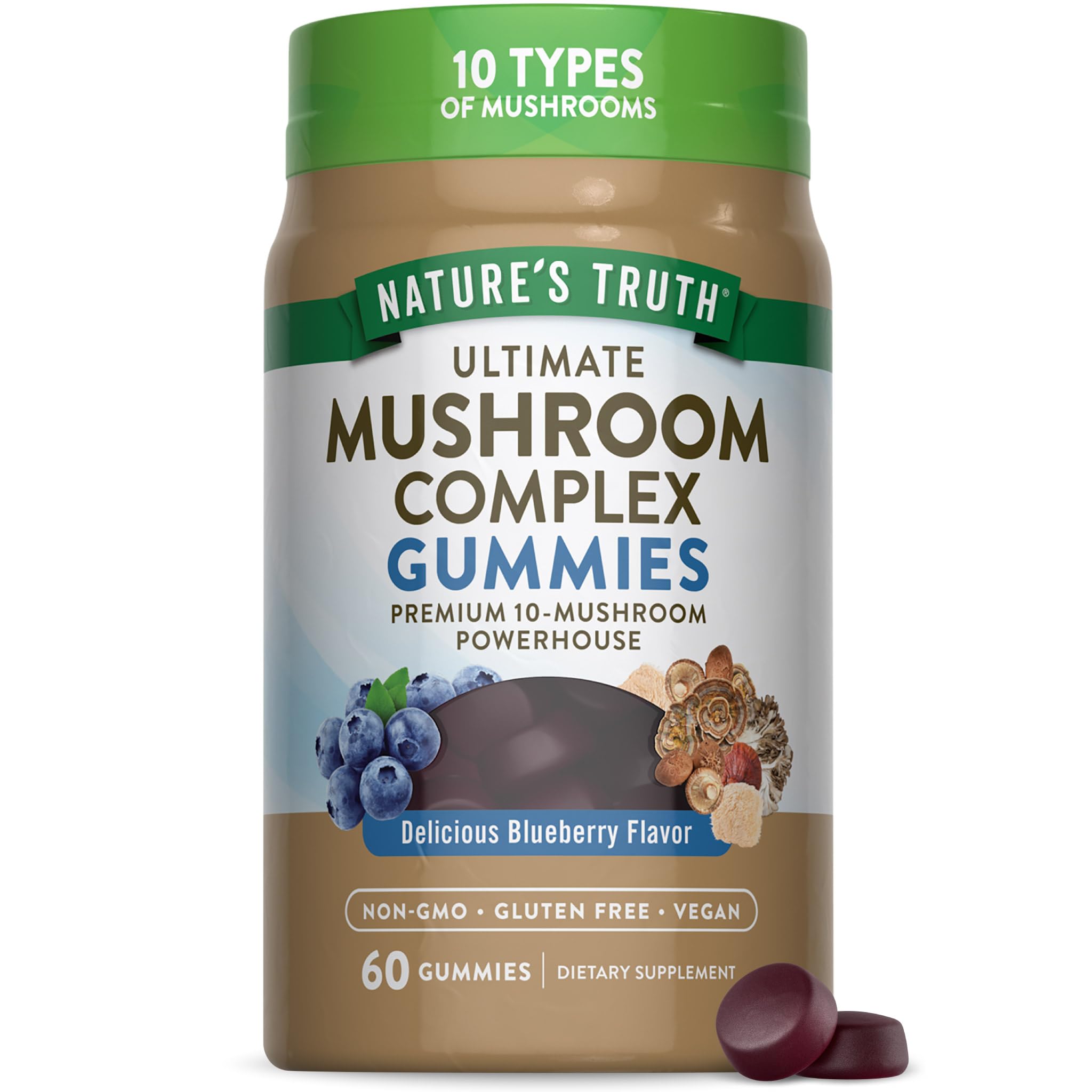Nature's Truth Ultimate Mushroom Complex Vegan Gummies front view