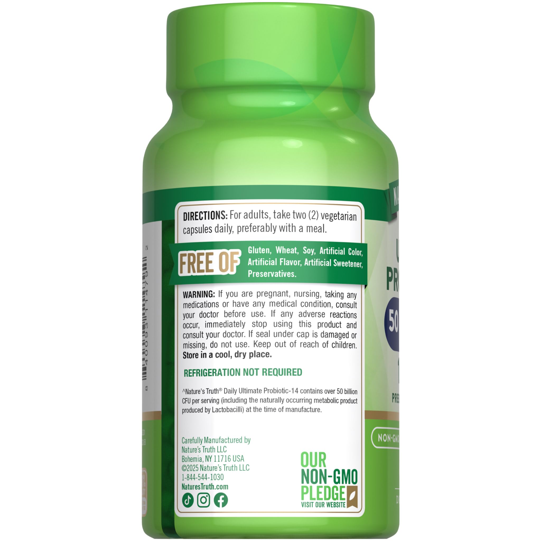 Nature's Truth Ultimate Probiotic Capsules with a measuring spoon