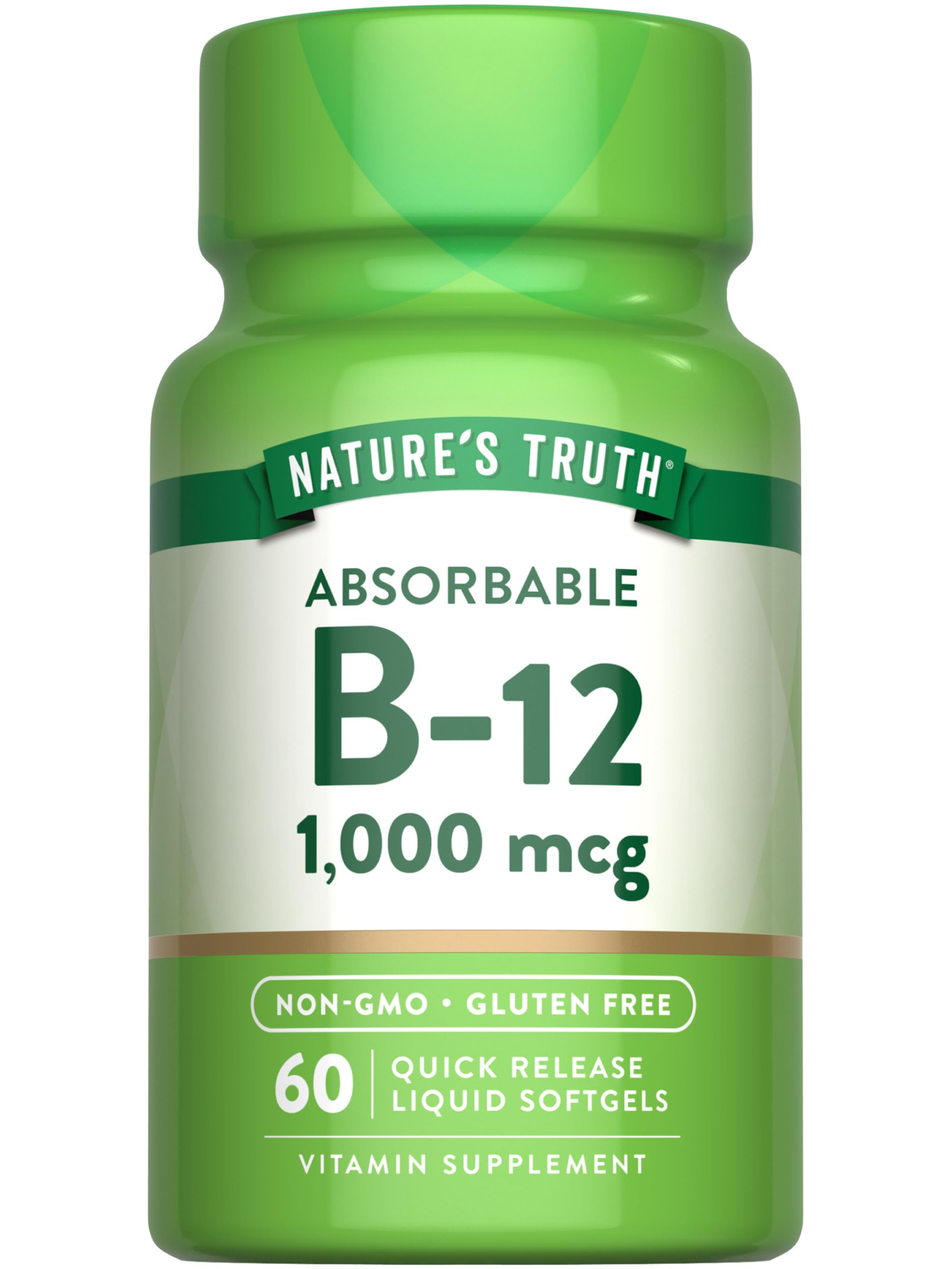 Nature's Truth Vitamin B-12 Quick Release Liquid Softgels front view