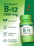 Nature's Truth Vitamin B-12 Quick Release Liquid Softgels with ingredients