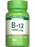 Nature's Truth Vitamin B12 1000 mcg vegan tablets front view