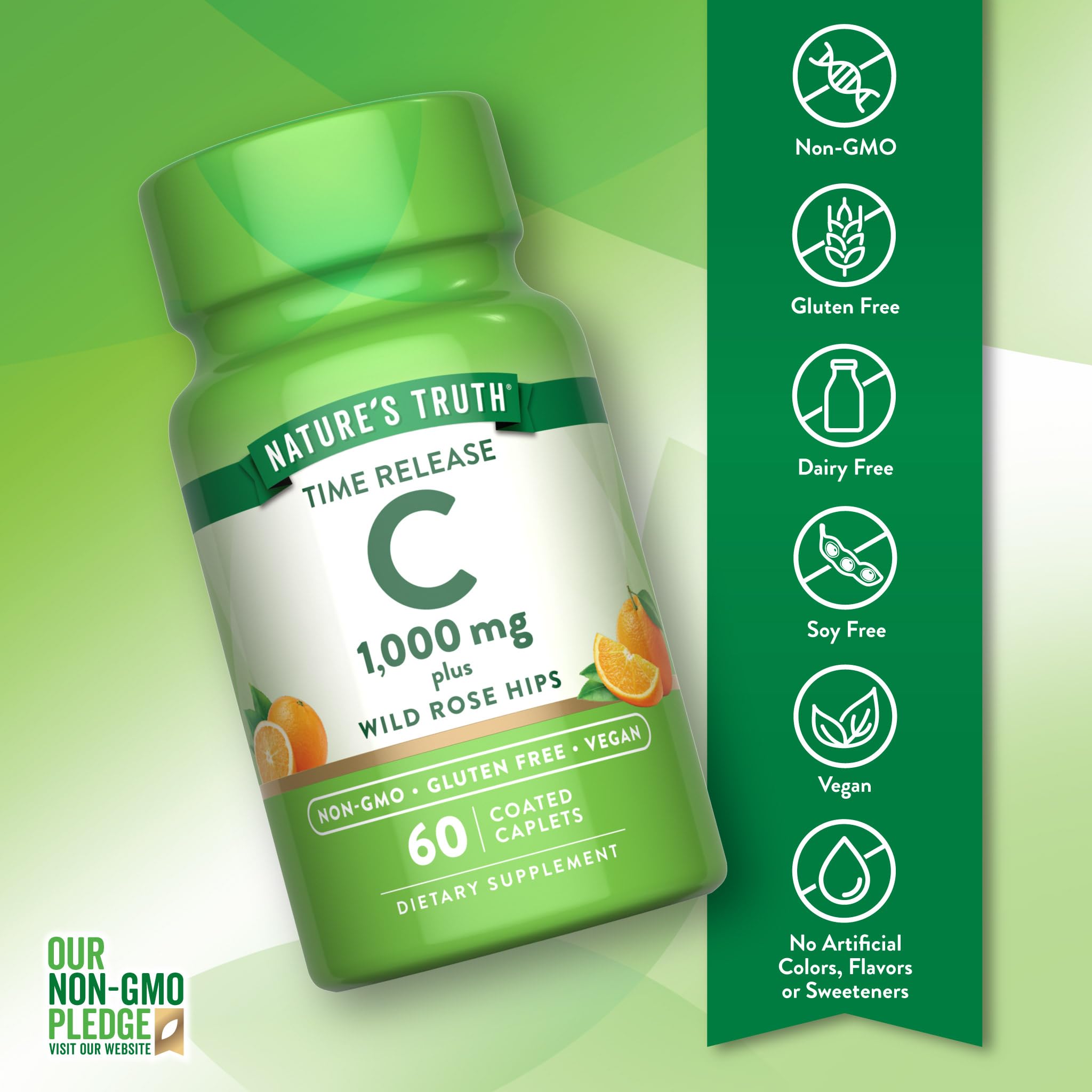 Nature's Truth Vitamin C 1000mg caplets side view