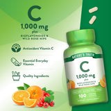Nature's Truth Vitamin C 1000mg supplement caplet close-up