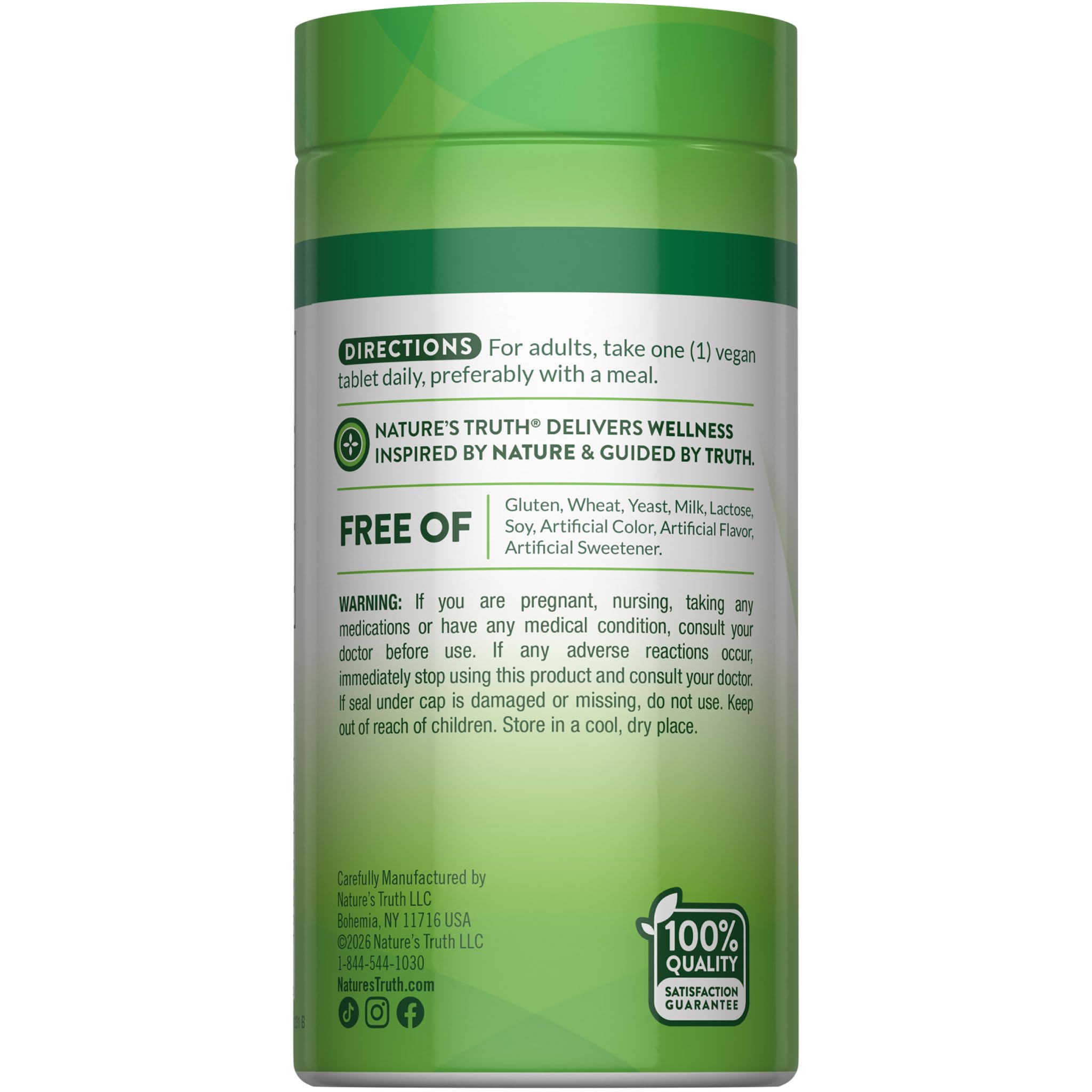 Nature's Truth Vitamin C bottle with a green background