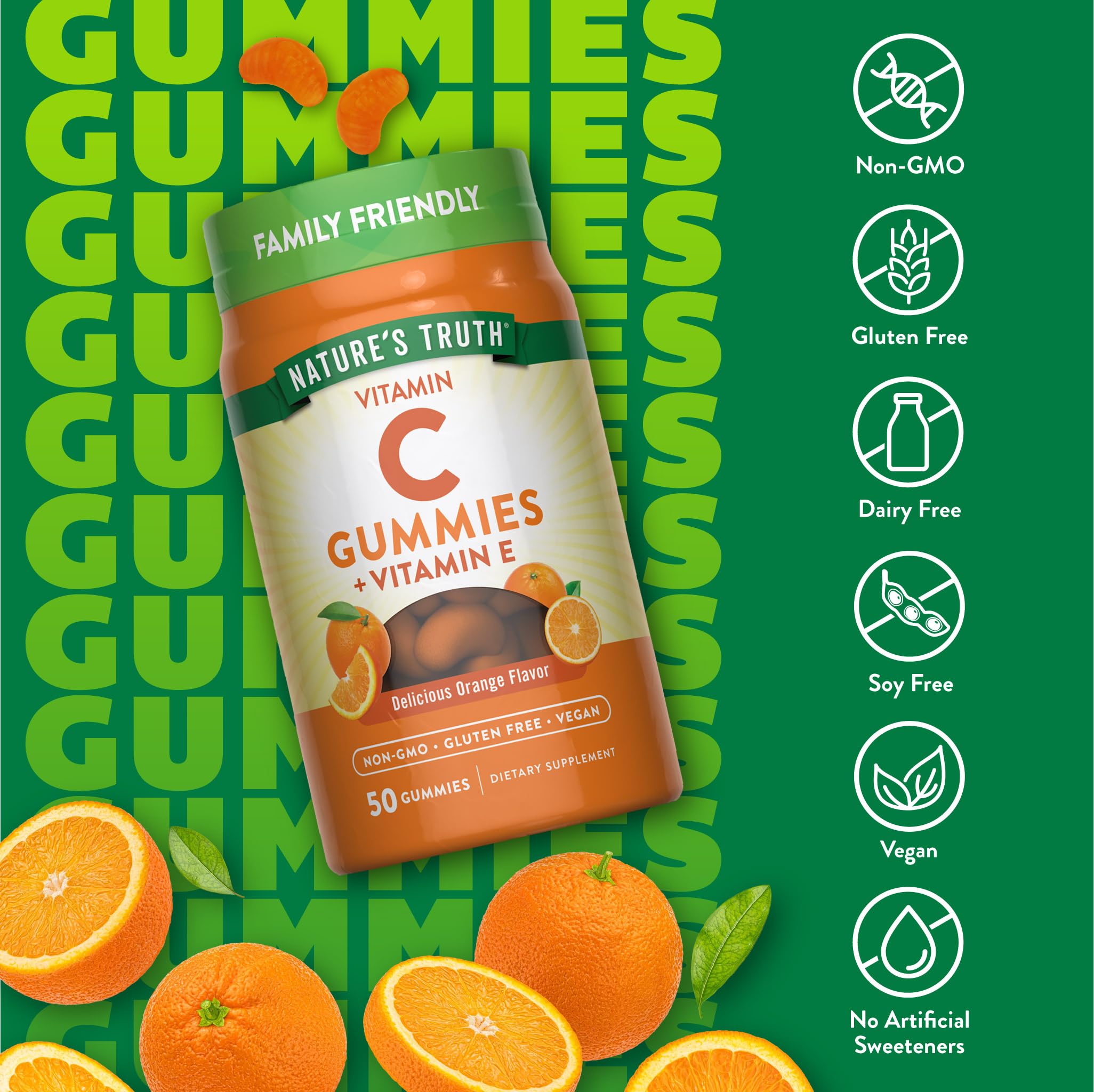 Nature's Truth Vitamin C Gummies with orange slices