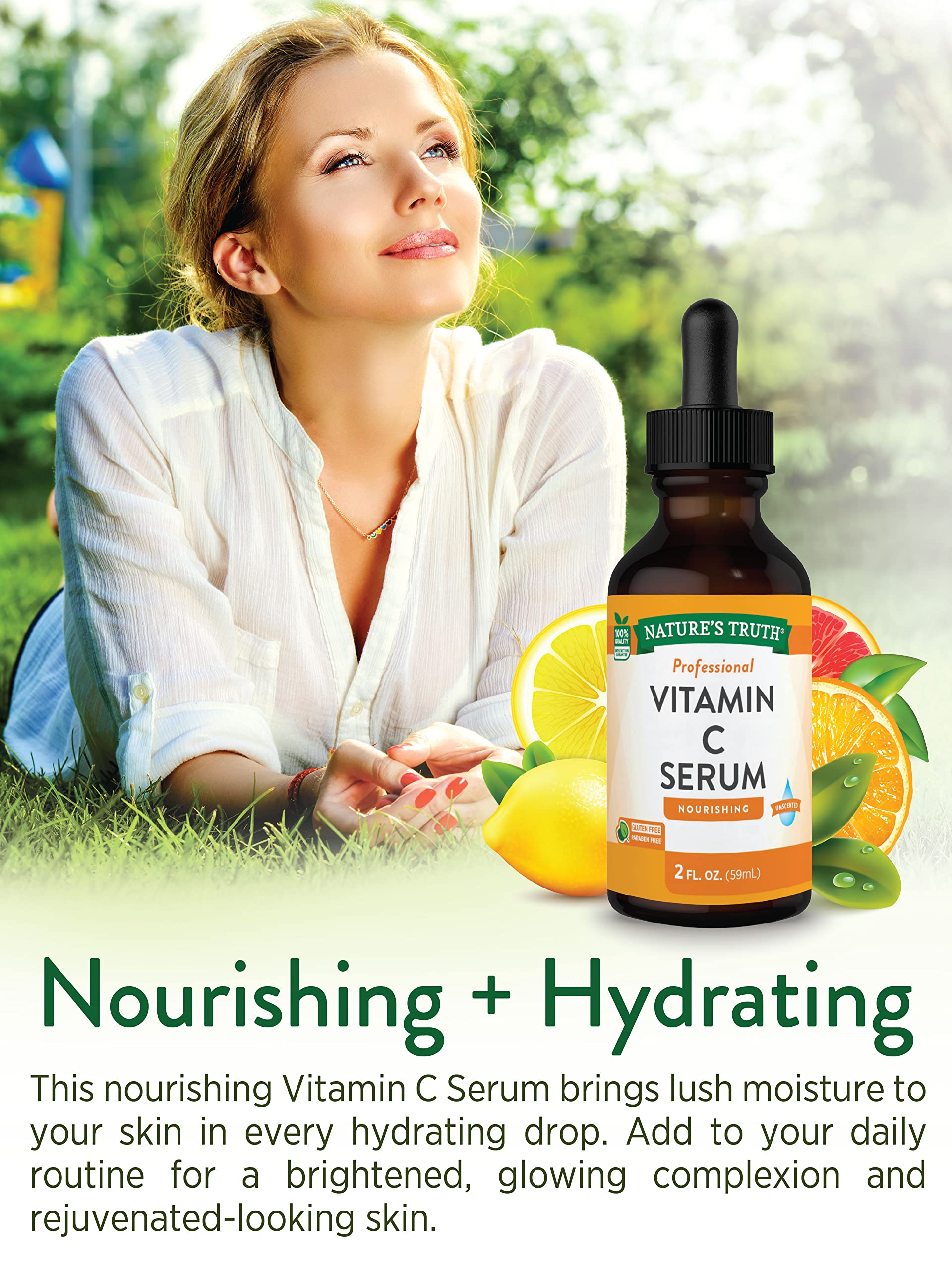 Nature's Truth Vitamin C Serum 136g in lifestyle setting