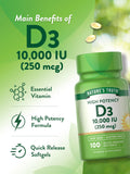 Nature's Truth Vitamin D softgel back label