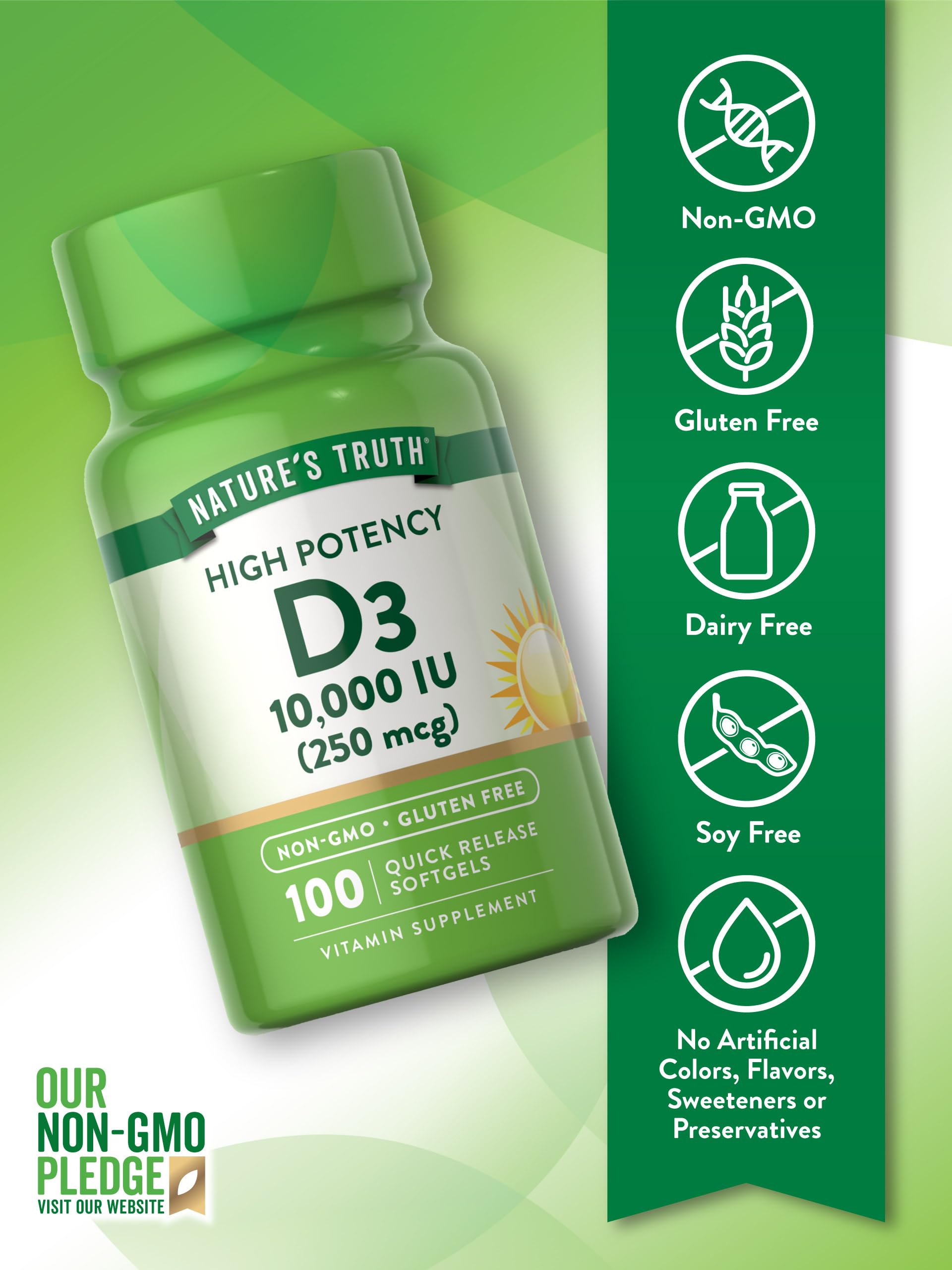 Nature's Truth Vitamin D softgel dosage information